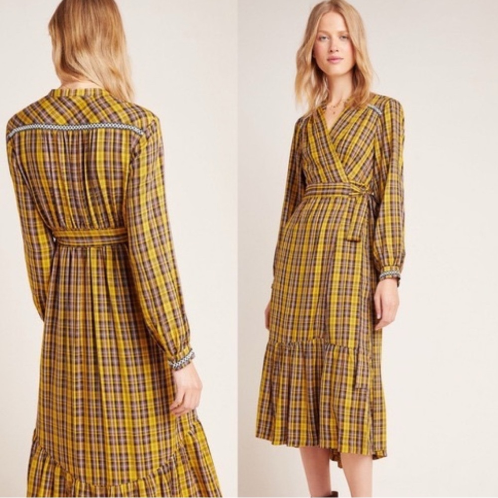 Anthropologie Dalton Wrap Midi Dress